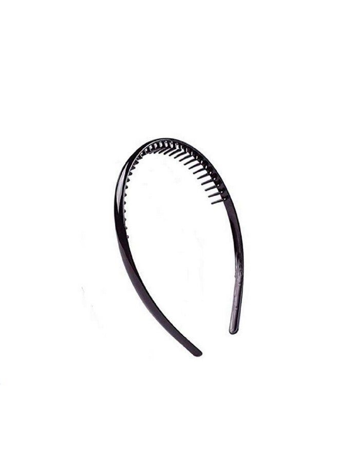 DMtse Set Of 4 Fashion Plastic Headband Teeth Comb Hairband Hair Hoop Accessory Black For Women Men - Image 2