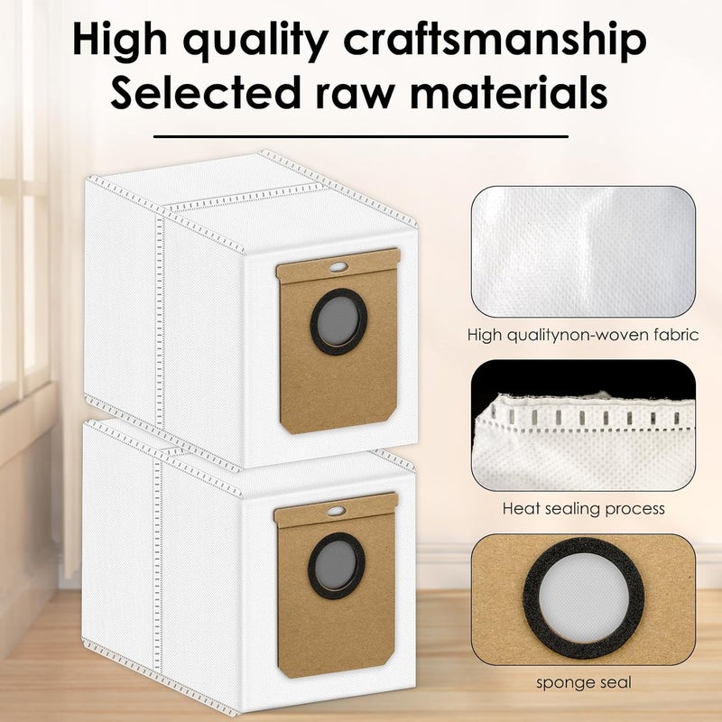 BRUVISH (12 Pack) L50 L60 Hybrid Dust Bags Replacement Compatible With eufy L60/ L60 Hybrid/ L60 SES/ L50 SES/ L50 Series Self Empty Station, Robot Vacuum Bags, Filter Bags, Disposable Canister Bags - Image 3