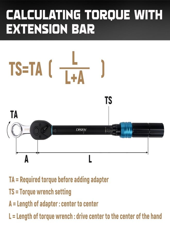DISEN 10-Piece Metric Torque Wrench Adapter Set (10-19mm) - Chrome Vanadium Steel, 3/8-inch Square Drive Torque Adapter, Extension Rod Repair Tool, Color Box Packaging - Image 3