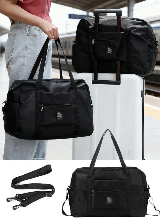 TAPIT Travel Bag Carry on Duffle Bag Tote Spirit Airlines Personal Item Bag Shoulder Weekender Overnight Bag Waterproof Sports Gym Bag for Women and Men (Black) - Image 1