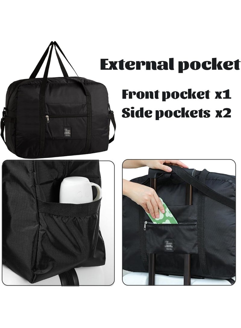 TAPIT Travel Bag Carry on Duffle Bag Tote Spirit Airlines Personal Item Bag Shoulder Weekender Overnight Bag Waterproof Sports Gym Bag for Women and Men (Black) - Image 2
