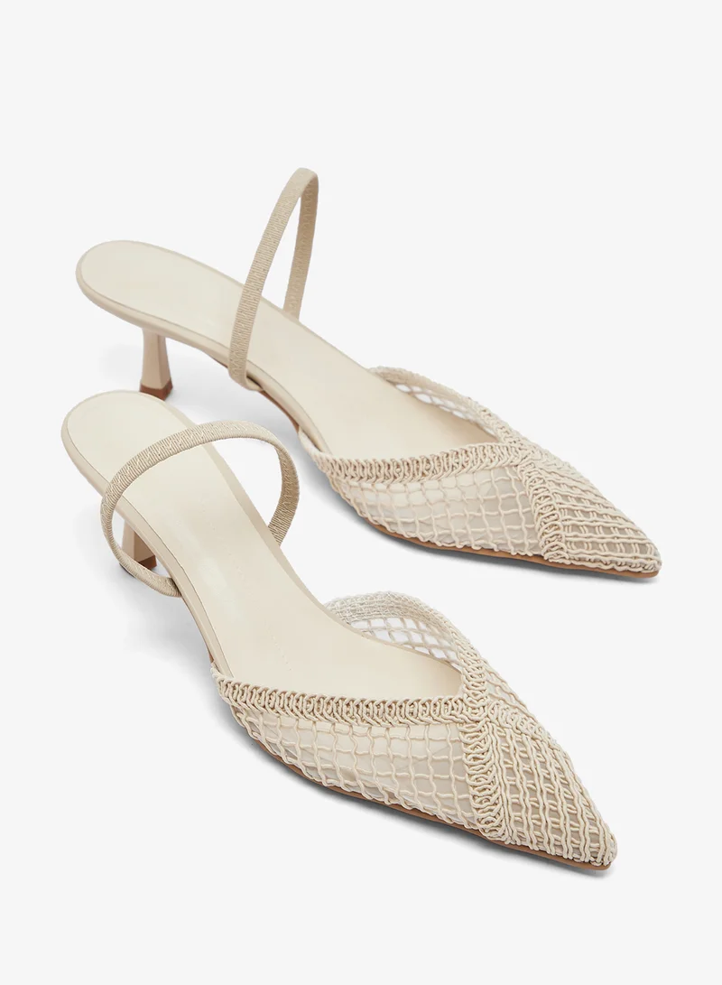ELLA  Lace Detail Strap Mid Heel Pumps for Women | Best Price UAE