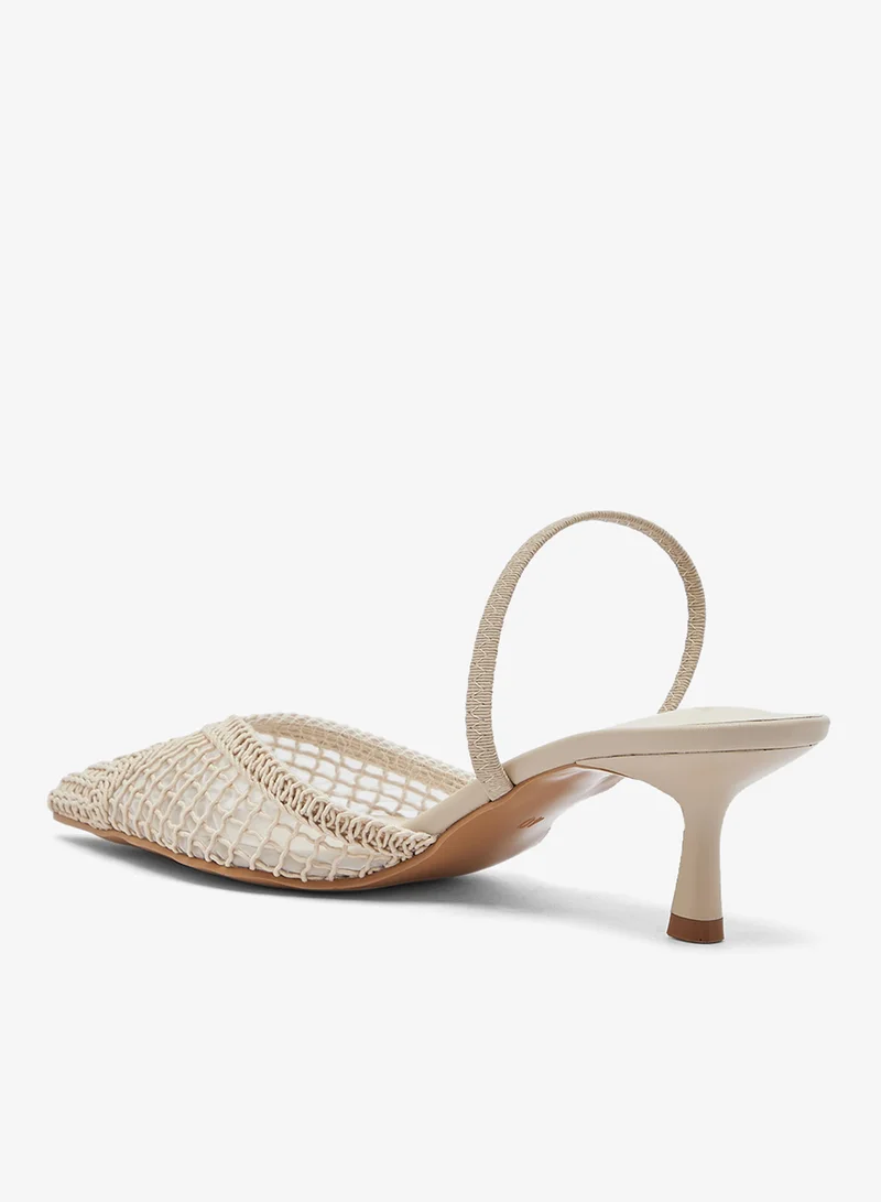 ELLA  Lace Detail Strap Mid Heel Pumps for Women | Best Price UAE