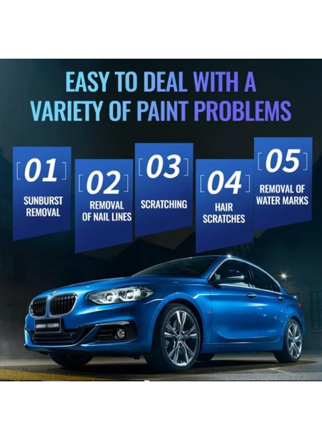 FunMay Car Scratch Remover Kit – Auto Paint Repair Compound, Nano Cleaner, Sponge Included – Safe for All Colors – Remove Light Scratches, Swirls, Oxidation, Tar - Image 2