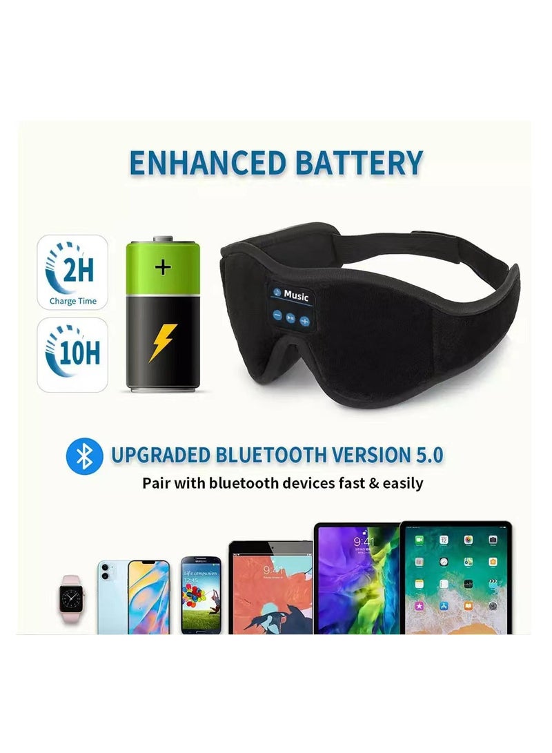 Generic 3D Eye Mask Bluetooth 5.0 Unlimited Music Stereo Black Sleep Shading Eye Mask - Image 4