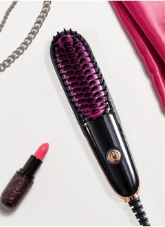 OKASA Mini Hair Straightening Brush Comb with PTC Heating Technology Thermal Beard Comb Brush Electric Hot Straightening Comb  - Image 1