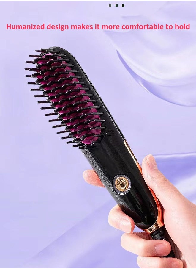 OKASA Mini Hair Straightening Brush Comb with PTC Heating Technology Thermal Beard Comb Brush Electric Hot Straightening Comb  - Image 3