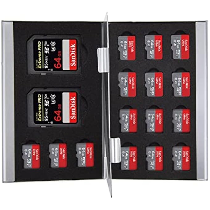 rayihni ملك الفلاش فضي الألمنيوم 2 X بطاقة ذاكرة SD/SDHC 15 X حافظة بطاقات MICRO SD SDHC - Image 1