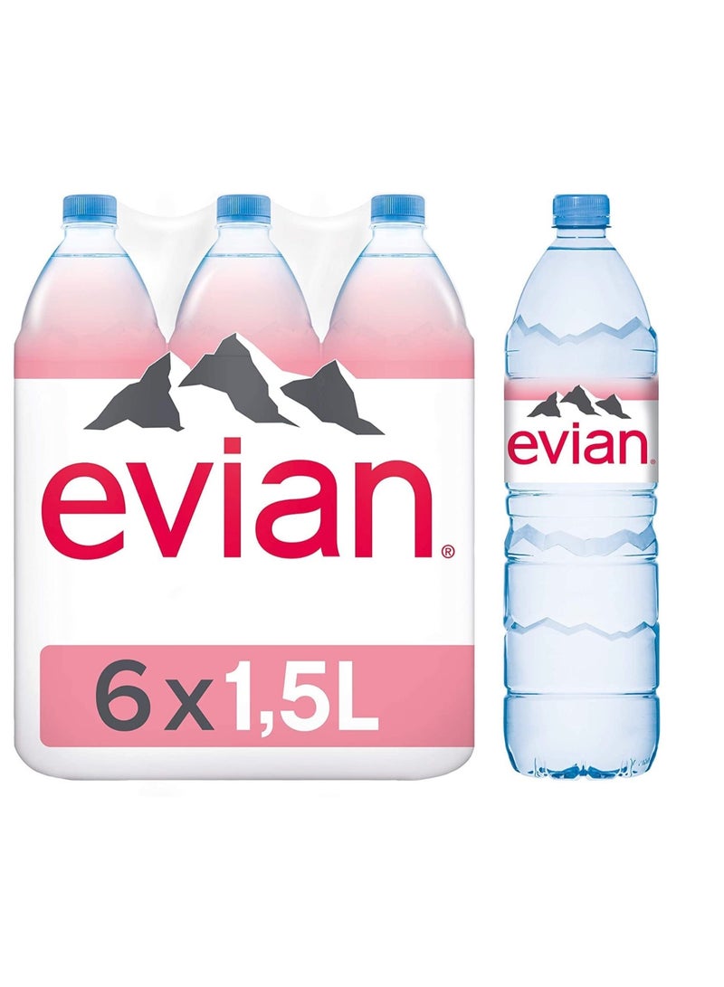 ايفيان مياه معدنية معبأة 6 × 1.5 لتر