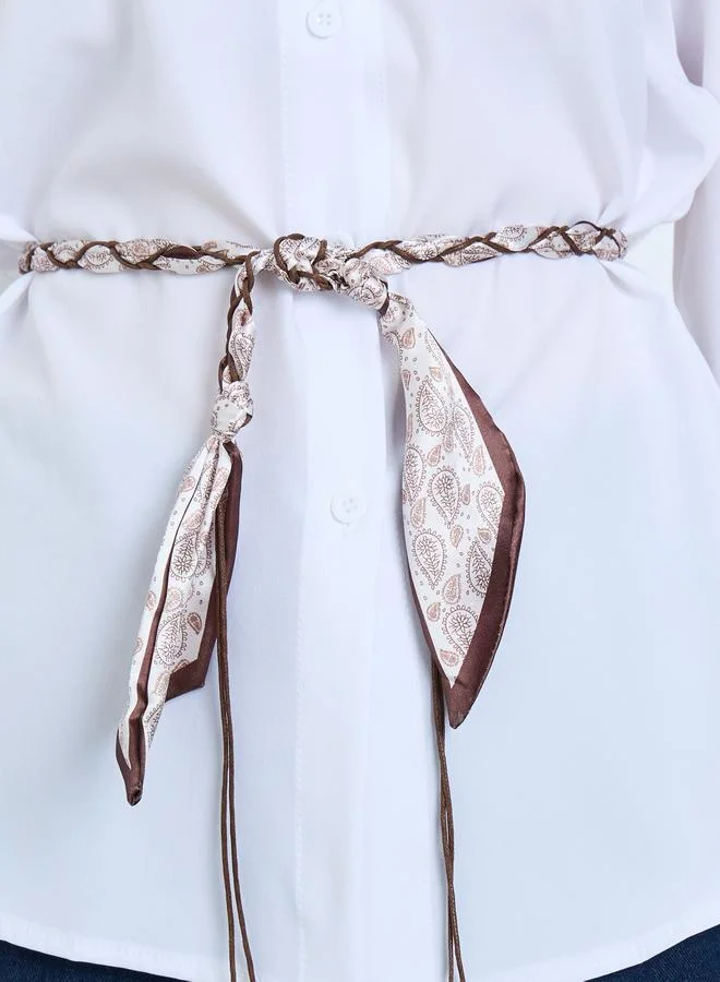 Styli White Long Sleeve Oversized Shirt