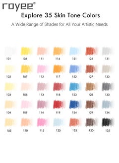 Royee 36 Skin Tones Colored Pencils Portrait Set Oil Based Pre-sharpened Drawing Pencils  - Image 2