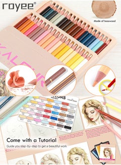 Royee 36 Skin Tones Colored Pencils Portrait Set Oil Based Pre-sharpened Drawing Pencils  - Image 3
