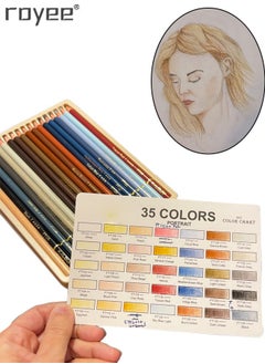 Royee 36 Skin Tones Colored Pencils Portrait Set Oil Based Pre-sharpened Drawing Pencils  - Image 4