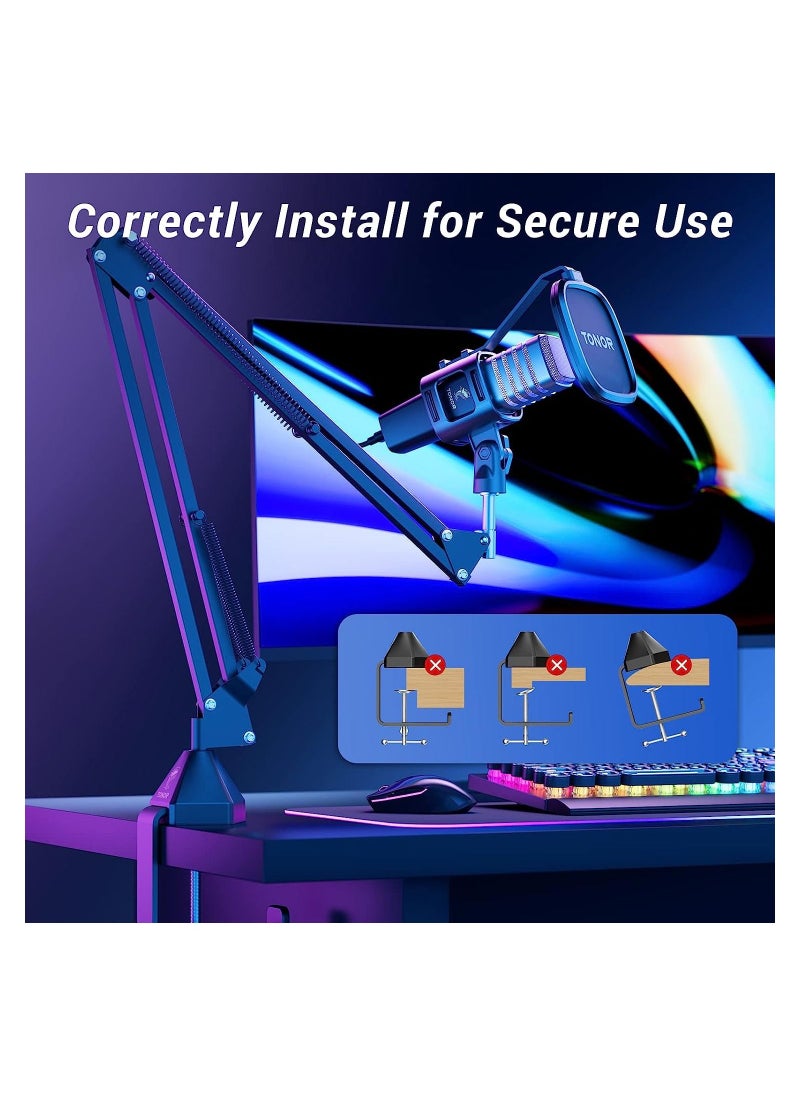 TONOR - TONOR USB Gaming Microphone, RGB Streaming Microfono Set, PC Podcast Recording Computer Mic for PS4/5, Discord, Twitch, Cardioid Condenser Mic with Adjustable Boom Arm Stand TC30S+ - Image 1