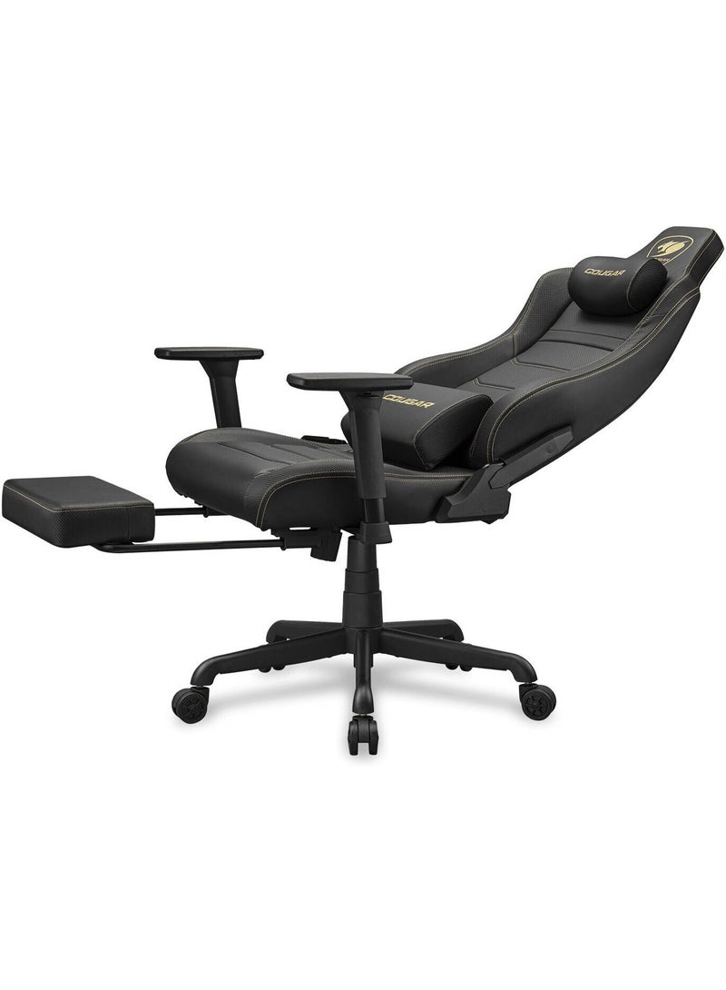 كوجار كرسي Cougar Armor EVO S للألعاب – أسود وذهبي، جلد PVC فاخر قابل للتنفس، مساند يد 3D قابلة للتعديل، وسادة رقبة مغناطيسية، وسادة دعم للظهر، مسند قدم قابل للسحب | 3MEVSGLB.0001 - Image 4