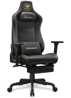 Cougar Cougar Armor EVO S Gaming Chair – Black & Gold, Premium PVC Leather, 3D Adjustable Armrests, Magnetic Memory Foam Neck Pillow, Lumbar Support, Retractable Footrest | 3MEVSGLB.0001  - Image 2