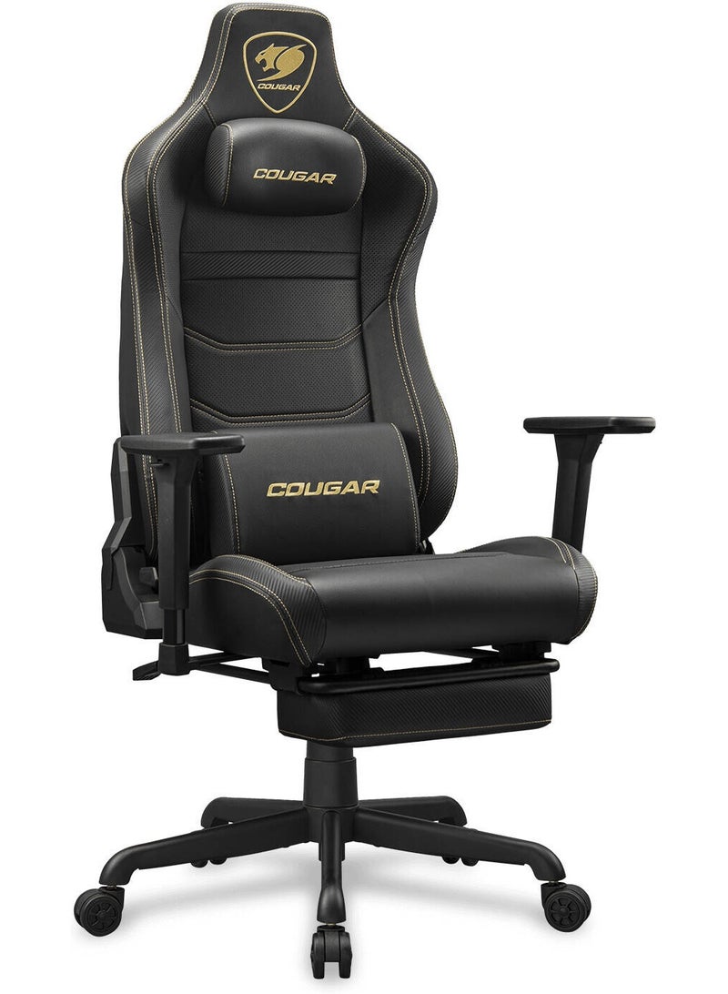 كوجار كرسي Cougar Armor EVO S للألعاب – أسود وذهبي، جلد PVC فاخر قابل للتنفس، مساند يد 3D قابلة للتعديل، وسادة رقبة مغناطيسية، وسادة دعم للظهر، مسند قدم قابل للسحب | 3MEVSGLB.0001 - Image 2
