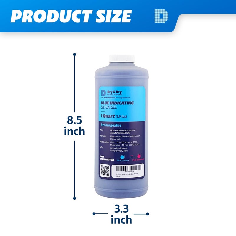 DRYDRY [1.9 LBS] Blue Indicating Silica Gel Beads(Industry Standard 3-5 mm) - Reusable Desiccant Beads Silica Beads(Blue to Pink) - Image 5