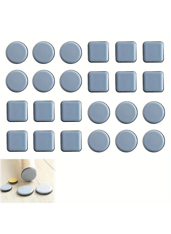 Mixed 24pcs Self Adhesive Teflon PTFE Furniture Sliders Gliders For Heavy Chairs - Image 2