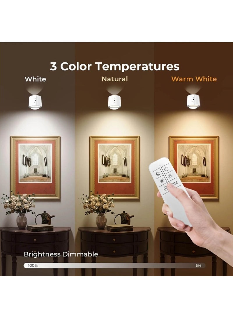 Hihonor Dimmable LED Wall Lamps with Touch Control, 3 Brightness Levels, 3 Color Modes, Rechargeable 1200mAh Lithium-Polymer Battery, Wall Mount/Tabletop, Wireless Reading & Bedside Light, Black  - Image 5