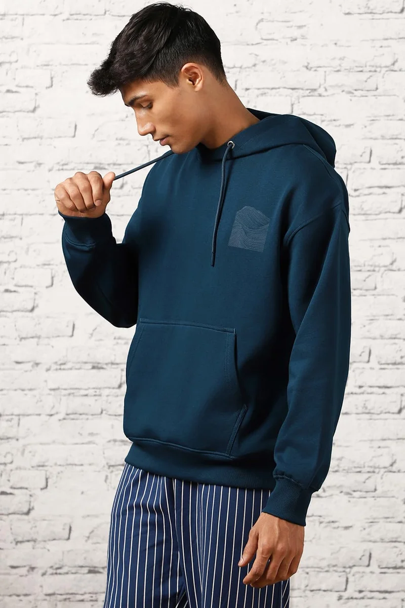 Nobero  NOBERO Oversized Hoodie for Men in Navy for Men | Best Price UAE
