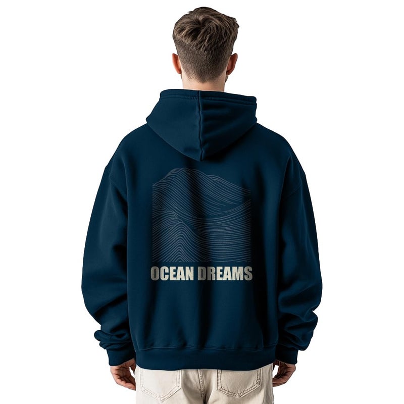 NOBERO Oversized Hoodie for Men in Navy - Image 2
