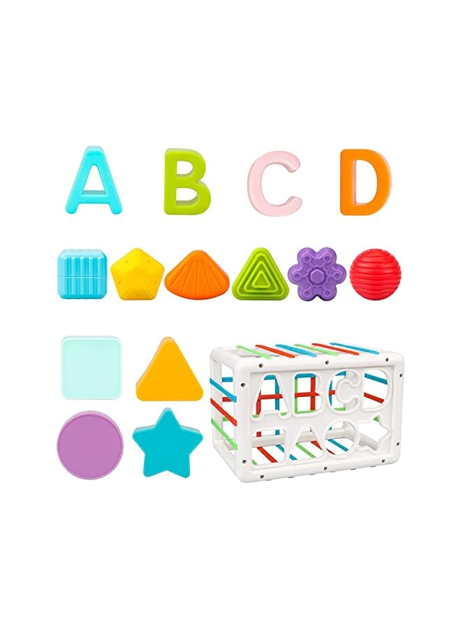 IAF Shape Sorter Toys ABCD, Montessori Toys for 12Months+,, Sensory Bin for Babies 12 18 Months with Colorful Cube, Sensory Toddler Toys Age 1-2 Preschool Educational Toddlers Toys Gift for Baby - Image 2