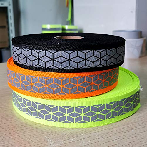 JINBING Silver Sew On Reflective Ribbon Tape for Chothing Safety Fabric Webbing Trim Strip 10yard (Black) - Image 3