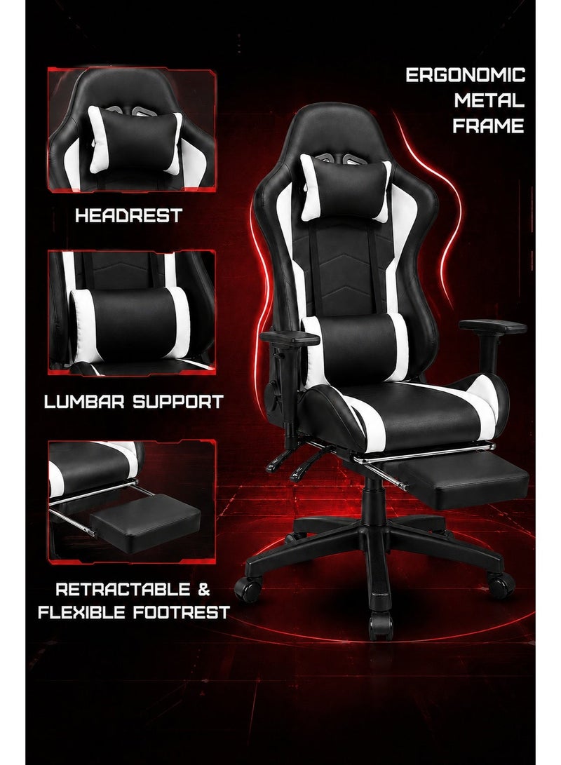 FUOE Gaming Chair—High-back ergonomic computer chair with lumbar support; video game chair with 3D adjustable armrests and 160° recline, suitable for office, home, and gaming. - Image 3