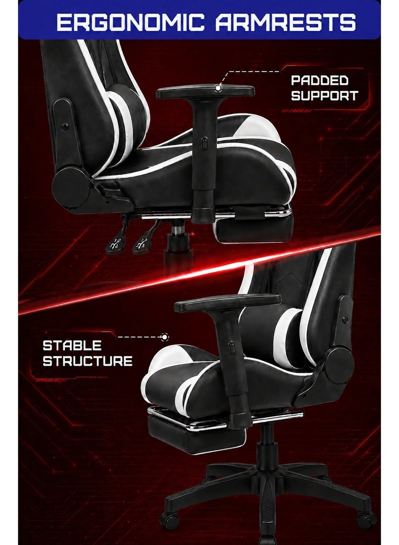 FUOE Gaming Chair—High-back ergonomic computer chair with lumbar support; video game chair with 3D adjustable armrests and 160° recline, suitable for office, home, and gaming. - Image 5