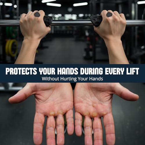 HACER Gym Hand Grips Weight Lifting Gloves Palm Protection Anti-Slip Grip Ergonomic Design for Home Weightlifting Training Workout Men & Women (Set of 1, Black) - Image 2