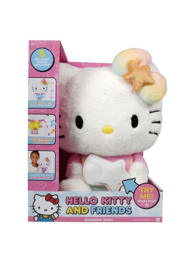 Sanrio سانريو هالو كيتي وأصدقائها لعبة دمية هالو كيتي المميزة قوس قزح (25.4 سم) - Image 1