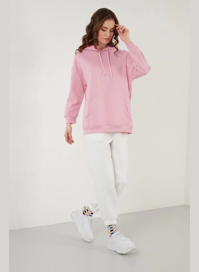 Lela  Lela Regular Fit Cotton Hooded Collar Brushed Winter Sweatshirt Women's SWEAT 5863854 for Women | Best Price UAE