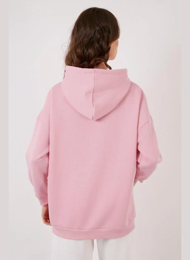 Lela  Lela Regular Fit Cotton Hooded Collar Brushed Winter Sweatshirt Women's SWEAT 5863854 for Women | Best Price UAE