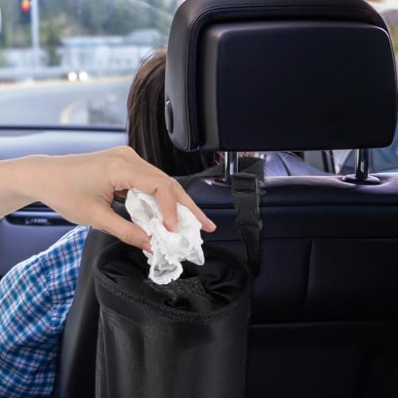 Car Trash Bags, Garbage Can for Back Seat, Multipurpose Washable Eco-Friendly Collapsible Seat Back Hanging Car Trash Cans, Leakproof, Smellproof Litter Bin with Adjustable Straps, 2Pcs - Image 4