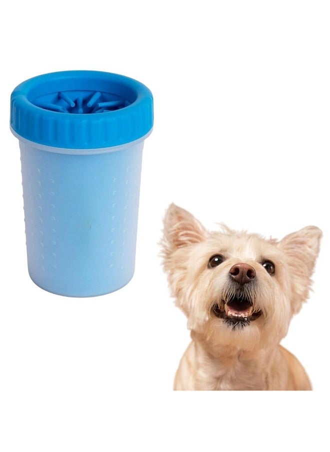 Sage Square Dog Paw 360º Cleaner- 2 In 1 Portable Silicone Pet Cleaning Brush Feet Cleaner For Grooming With Muddy Paw, Fast Clean Pet Foot Cleaner For Small Medium Large Breed Dogs Cats (Blue)  - Image 1