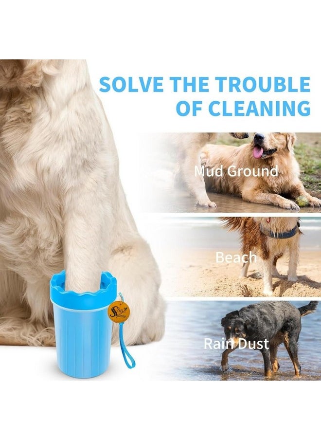 Sage Square Dog Paw 360º Cleaner- 2 In 1 Portable Silicone Pet Cleaning Brush Feet Cleaner For Grooming With Muddy Paw, Fast Clean Pet Foot Cleaner For Small Medium Large Breed Dogs Cats (Blue)  - Image 5