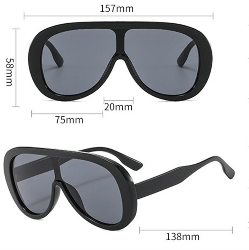 willochra Oversized Pilot Sunglasses Women Fashion Big Frame One Piece Sun Glasses Mask Goggle Trendy Metal Frame Oval Shades (ORANGE) - Image 5