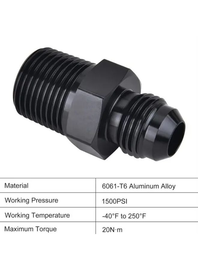 Black Aluminum Male Flare to 3 8 NPT Straight Fuel Line Adapter Car Fuel System - Image 4