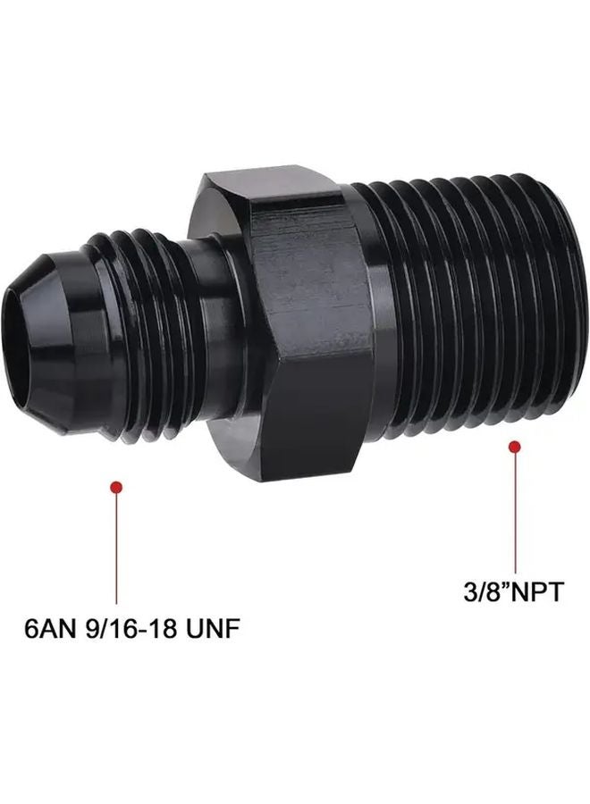 Black Aluminum Male Flare to 3 8 NPT Straight Fuel Line Adapter Car Fuel System - Image 3