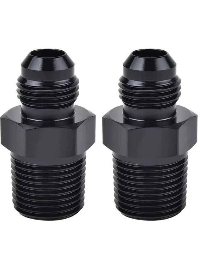 Black Aluminum Male Flare to 3 8 NPT Straight Fuel Line Adapter Car Fuel System - Image 2
