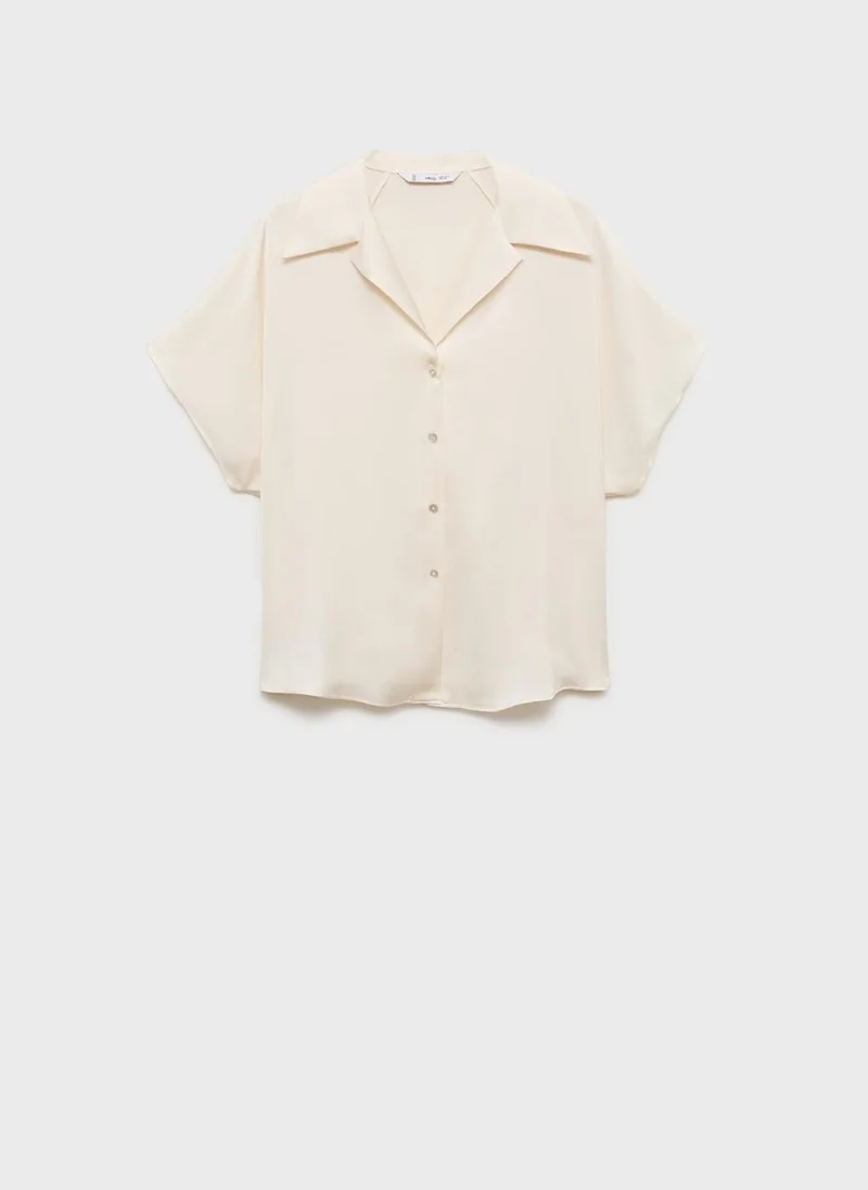 MANGO Short-Sleeved Satin Shirt