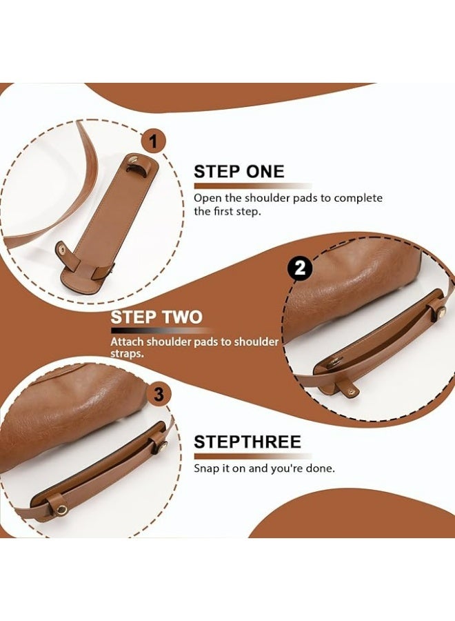 3Pcs Removable Leather Shoulder Strap Pad Replacement Pressure Relief Cover for Women Tote Bag Handbag Purse Backpack - Image 4