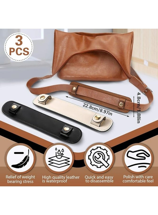 3Pcs Removable Leather Shoulder Strap Pad Replacement Pressure Relief Cover for Women Tote Bag Handbag Purse Backpack - Image 2