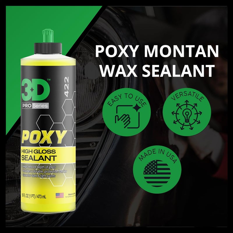 3D POXY Montan Wax Sealant â€“ Long Lasting Hybrid Car Wax for High Gloss Finish & Paint Protection | Non-Staining Formula | Easy to Apply | Made in USA | 16 oz - Image 5