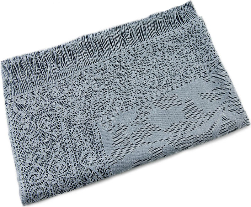 İhvan Online Special Cylinder Boxed Set Tulle Shawl with Pearl Rosary Gray Color  - Image 4
