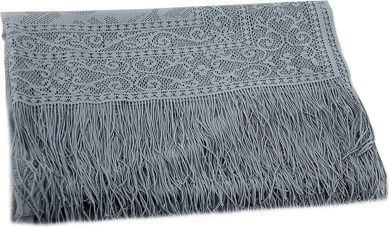 İhvan Online Special Cylinder Boxed Set Tulle Shawl with Pearl Rosary Gray Color  - Image 5