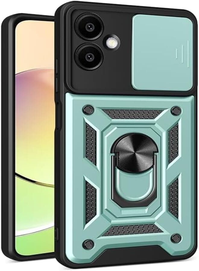 UNBLACK UNBLACK Case Cover Shock resistant Sliding CamShield TPU + PC Compatible with Samsung Galaxy A06 (Green)