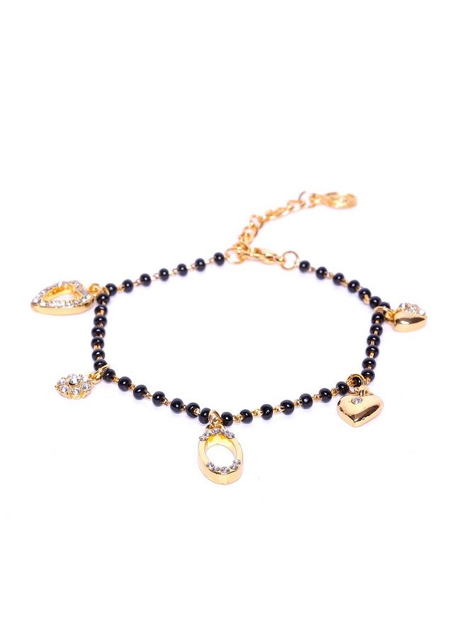 Estele 24kt Gold Plated Mangalsutra Bracelet for Women with 5 Exotic Charm Elements, One Size (101940 BR) - Image 1