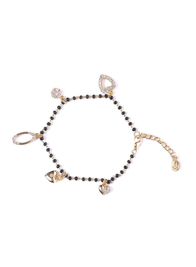 Estele 24kt Gold Plated Mangalsutra Bracelet for Women with 5 Exotic Charm Elements, One Size (101940 BR) - Image 2